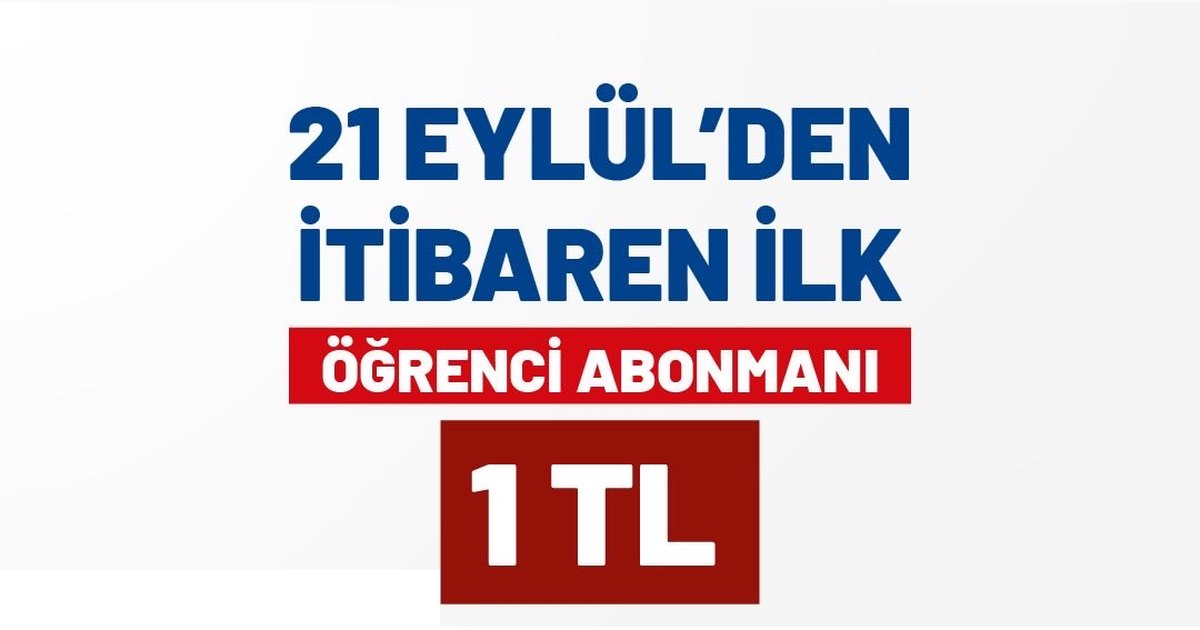 İETT'nin resmî X hesabında paylaşılan duyuru görseli: "21 Eylül'den itibaren ilk öğrenci abonmanı 1 TL" yazısı; altında bir kişinin İstanbulkart'ını toplu taşıma turnikesine okuttuğu fotoğraf, "İBB Hep Yanında", "Umut Burada" ve İstanbul Büyükşehir Belediyesi logoları