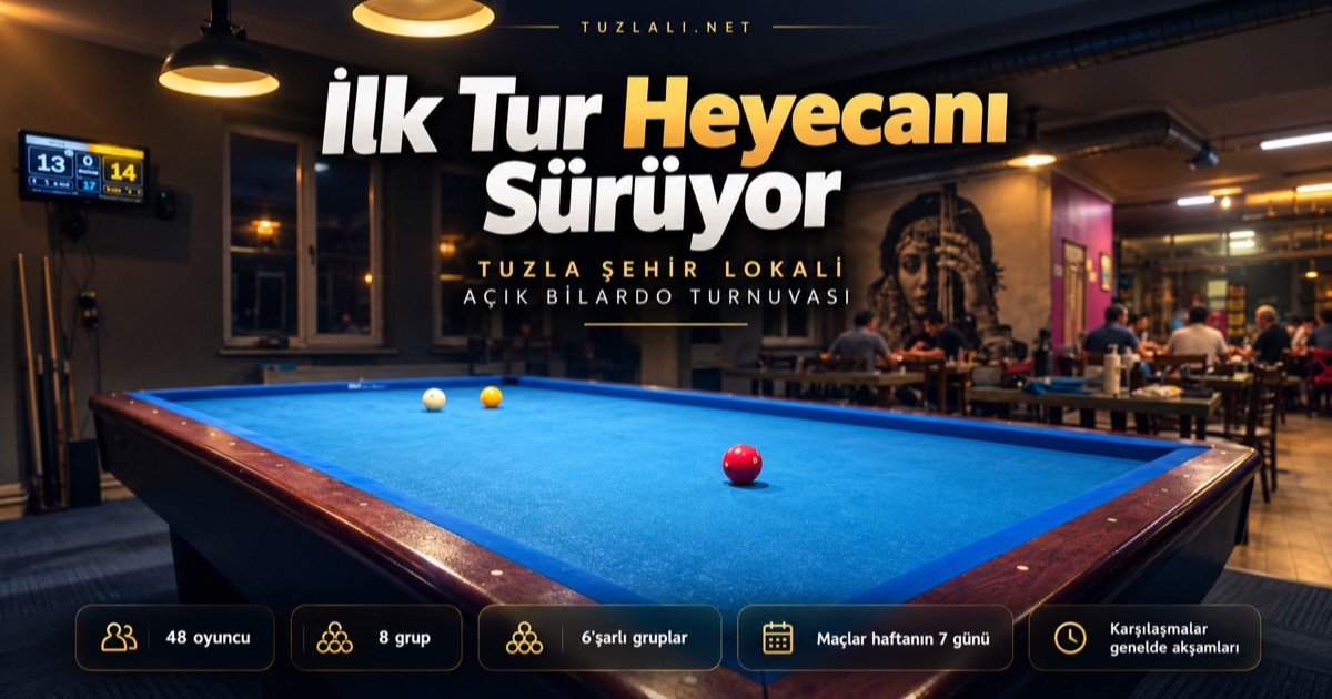 Temsili kapak görseli: Tuzla Şehir Lokali Açık Bilardo Turnuvası, ilk tur heyecanı sürüyor